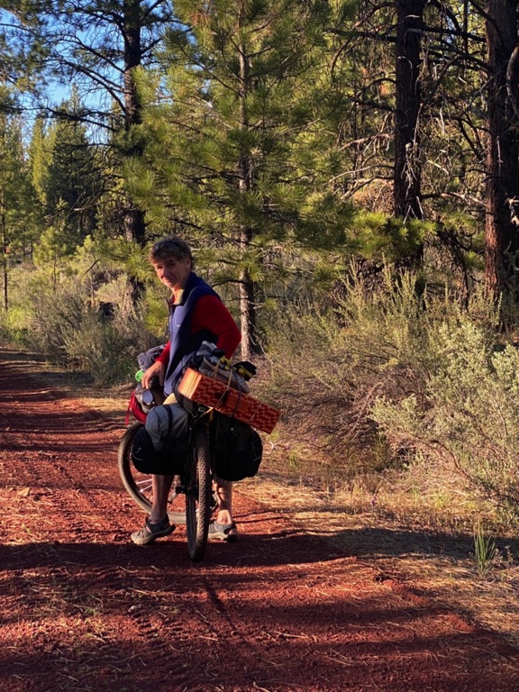 My cousin riding the Oregon Outback with me
