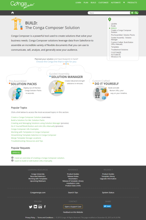 A Congasphere landing page